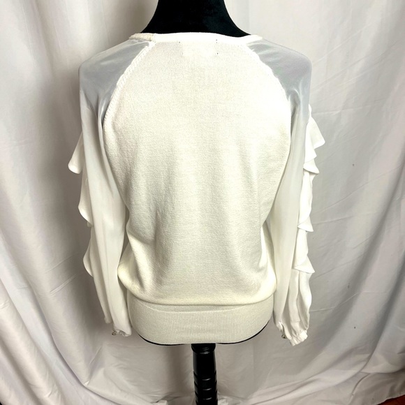 Allegra Gold sweater with cut out and sheer mermaid sleeves - Picture 4 of 9